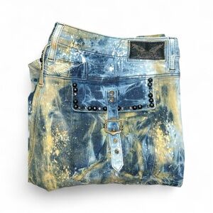 Rare Robin Jeans Men's Blue and Tan Jeans